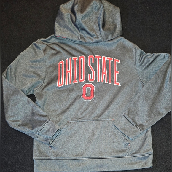 Ohio State Buckeye Hooded Sweatshirt Scarlet And Grey Size Medium - Picture 1 of 7